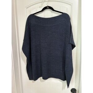 LOFT  Outlet Poncho Womens One Size Poncho Charcoal Gray Pullover Sweater NWT